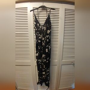 Black and White Floral Jumpsuit